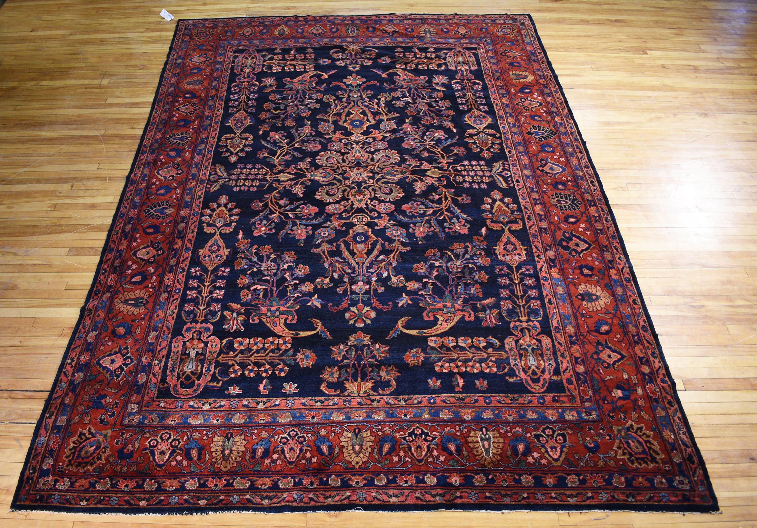 ANTIQUE ORIENTAL SAROUK ROOM SIZE 3b0360