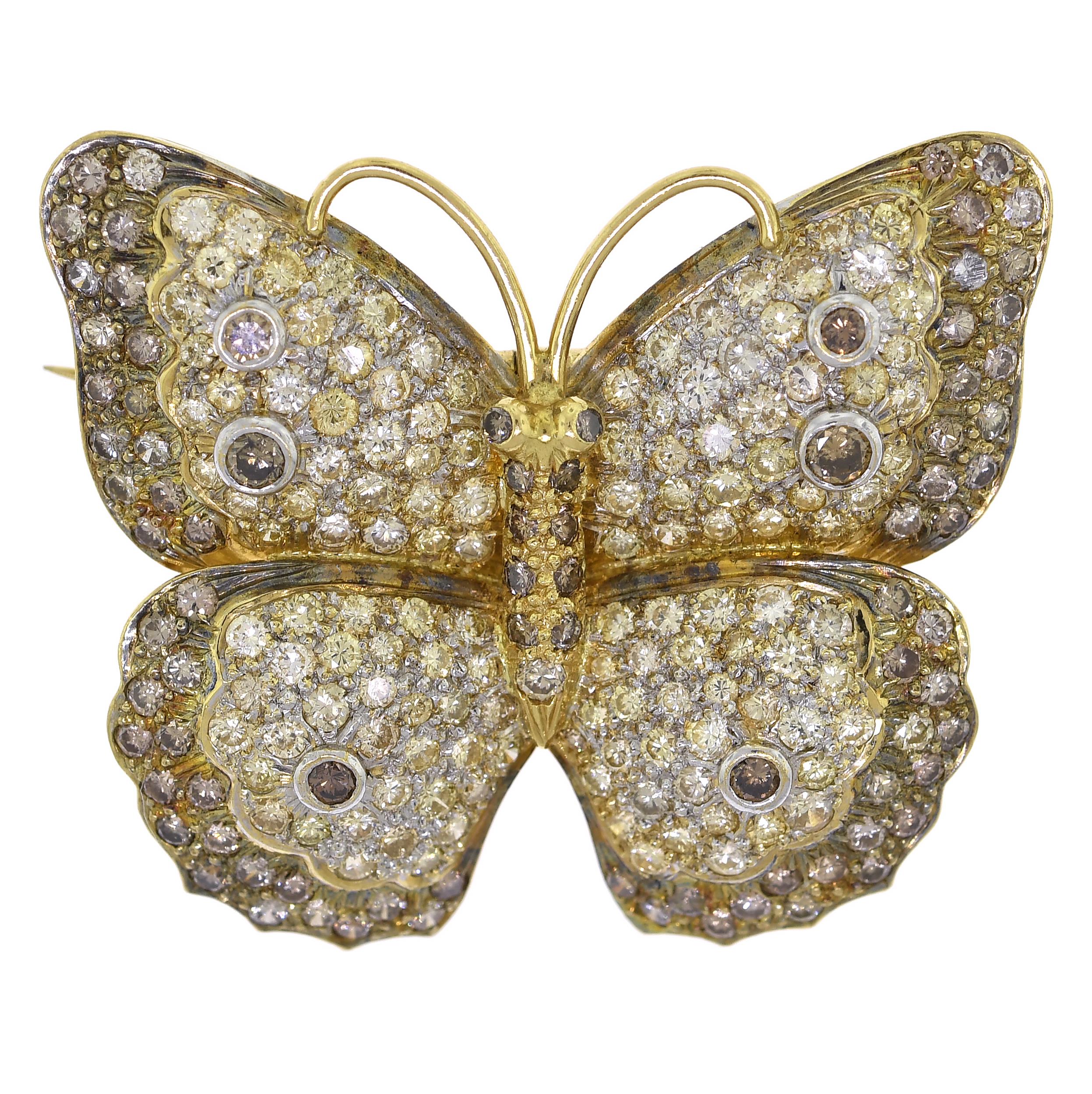 18K GOLD DIAMOND BUTTERFLY PIN  3b0369