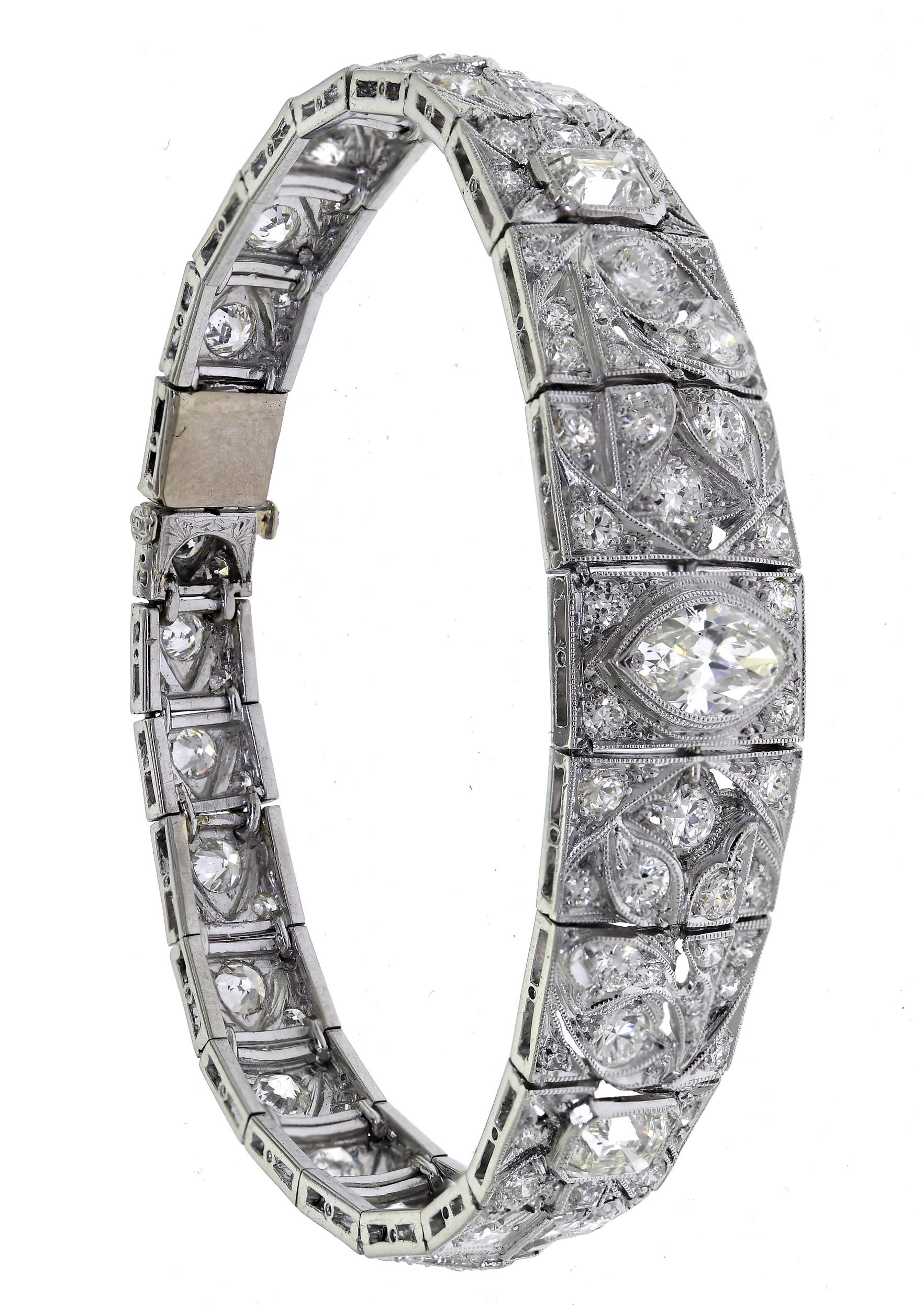 ANTIQUE ART DECO PLATINUM DIAMOND 3b0363