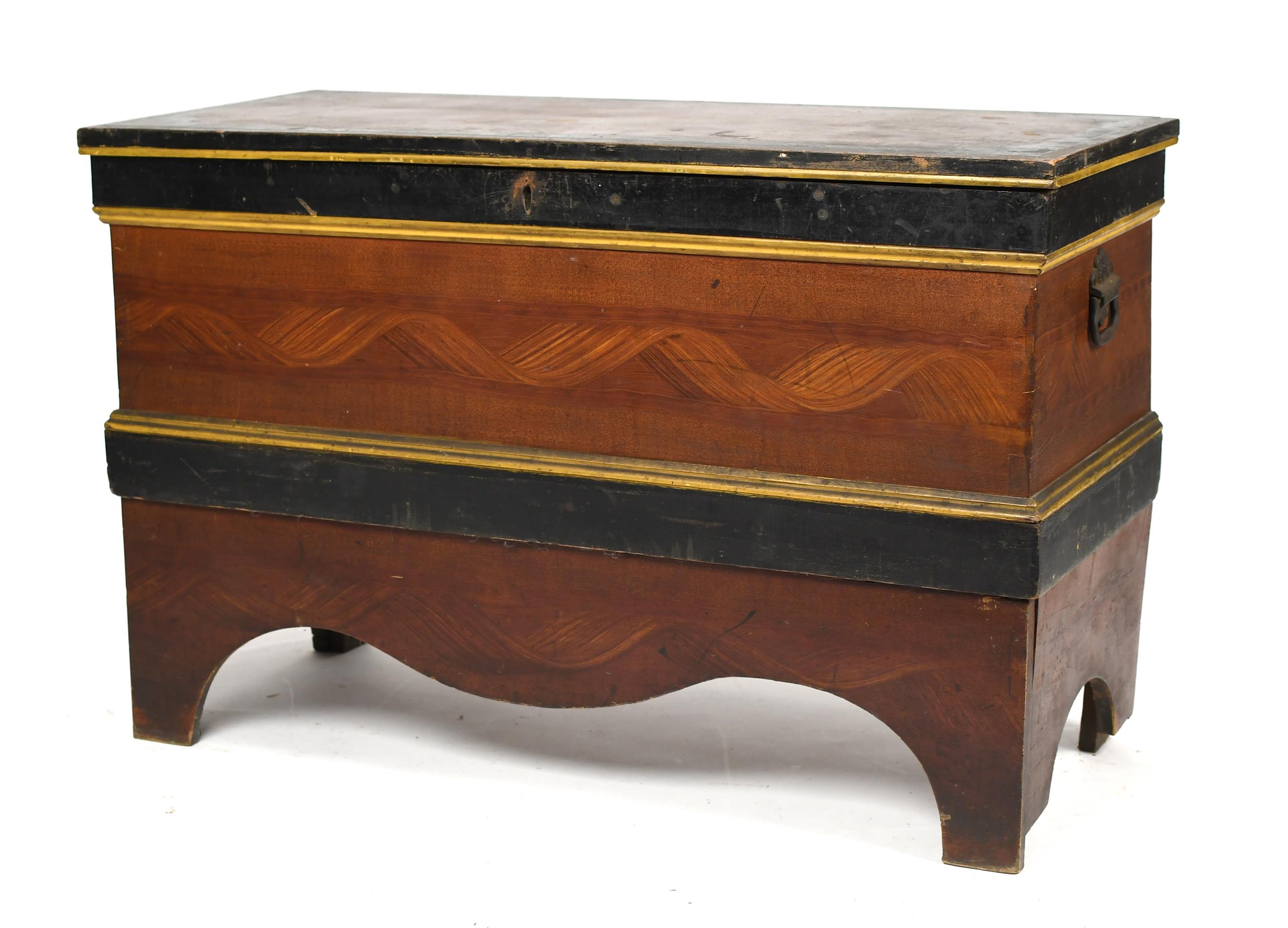 19TH C PAINTED BLANKET BOX WITH 3b0375