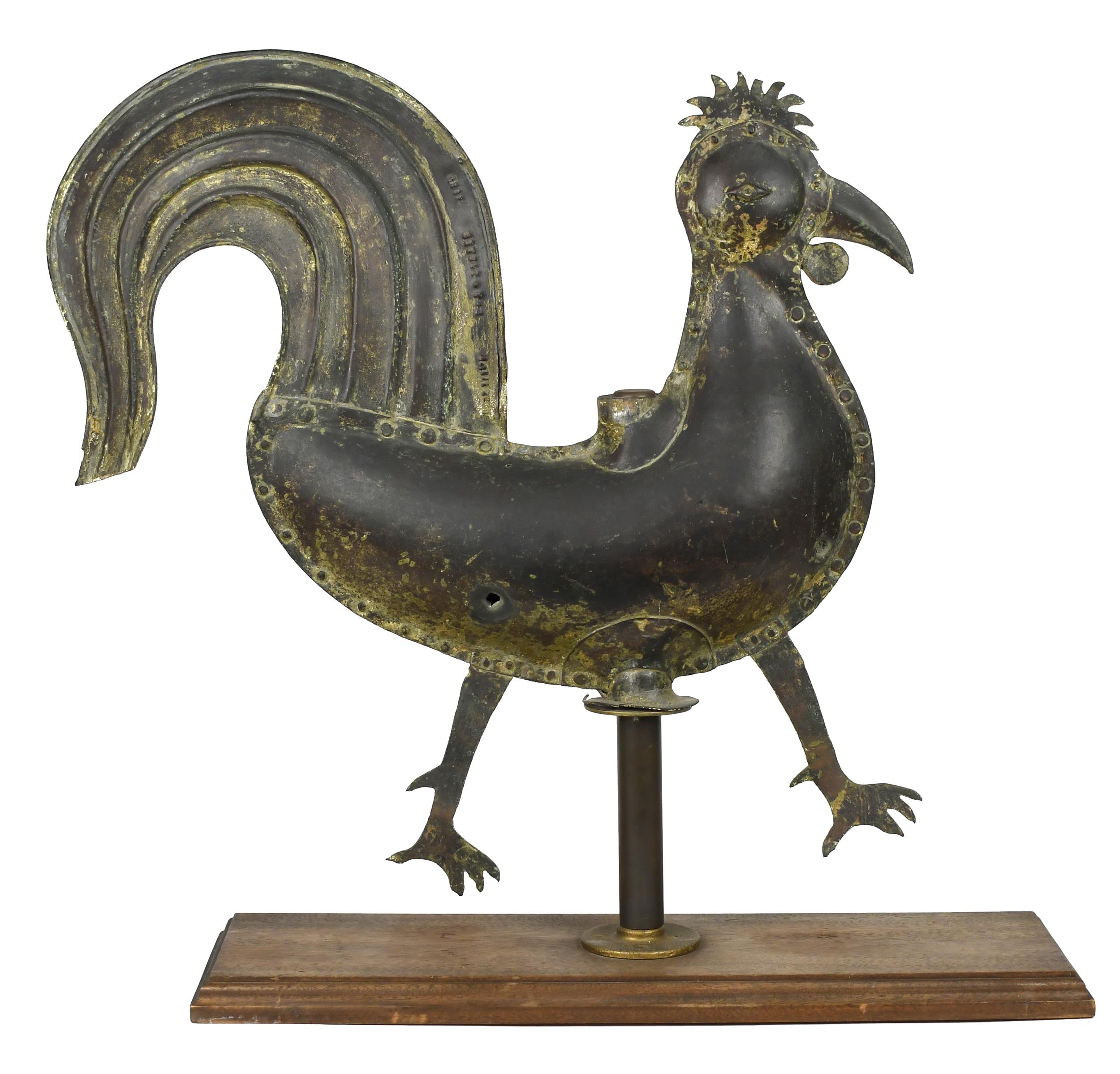 1877 L.D. SAUTER ROOSTER WEATHERVANE