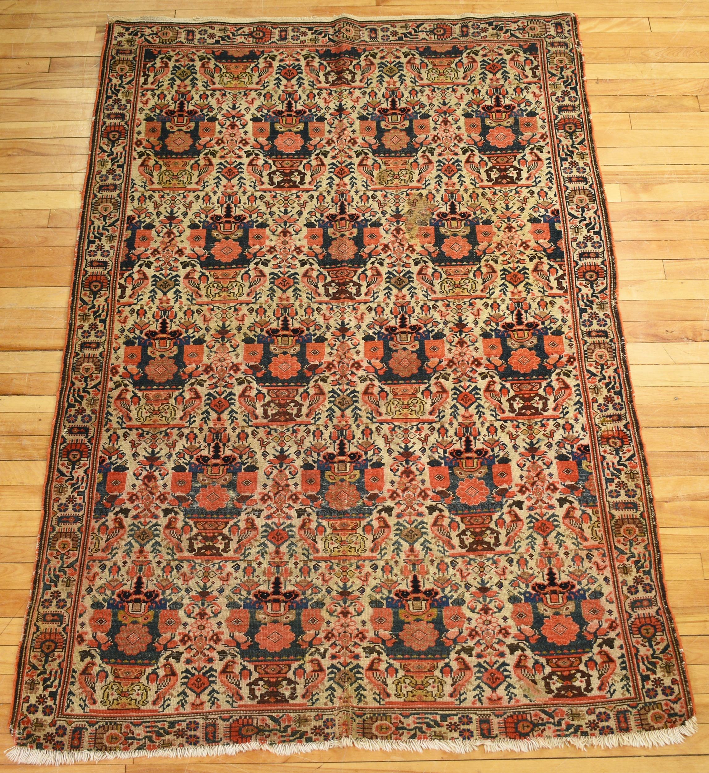ANTIQUE ORIENTAL SCATTER RUG A 3b03a2