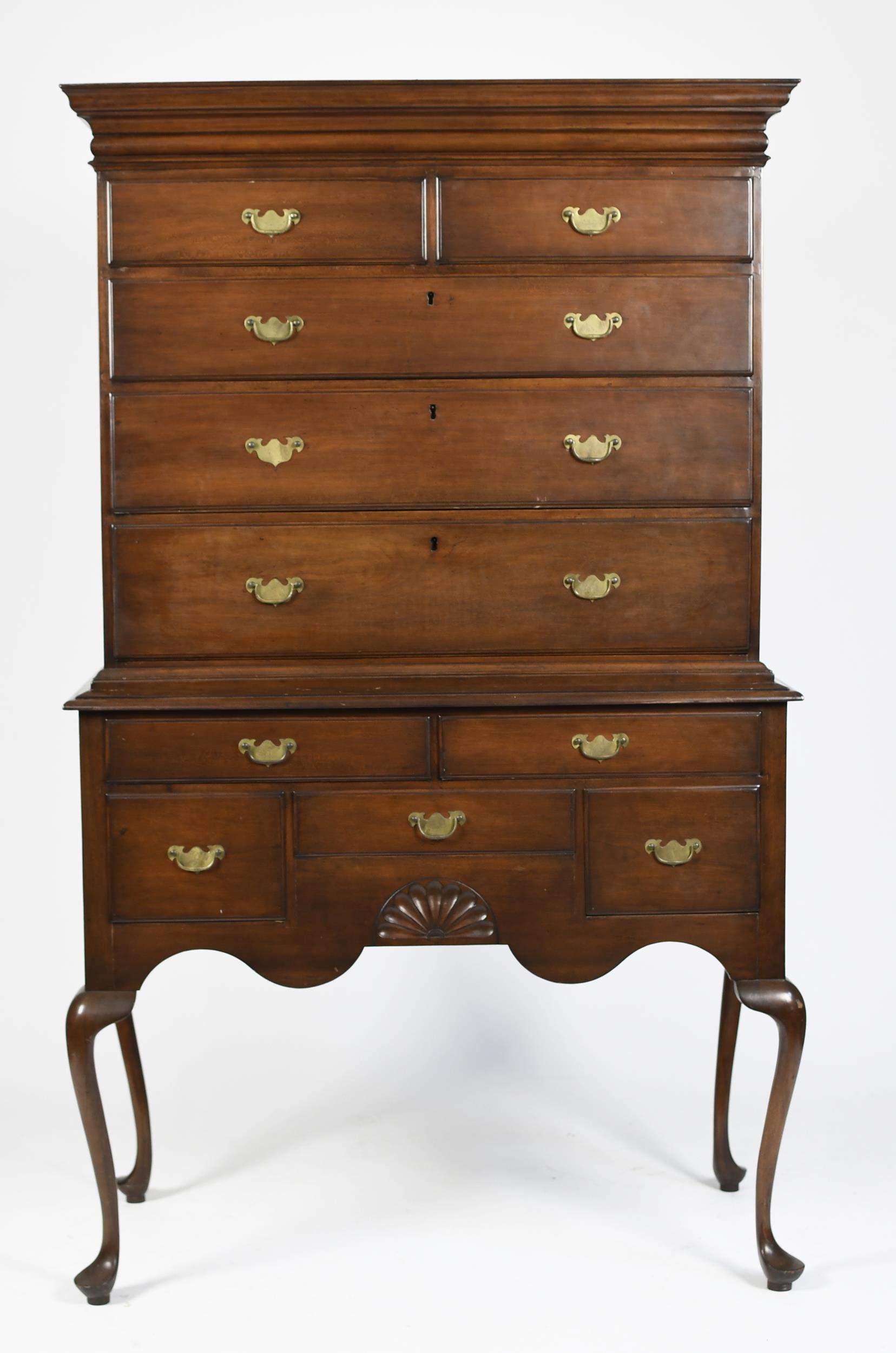 18TH C. QUEEN ANNE CT HIGHBOY.