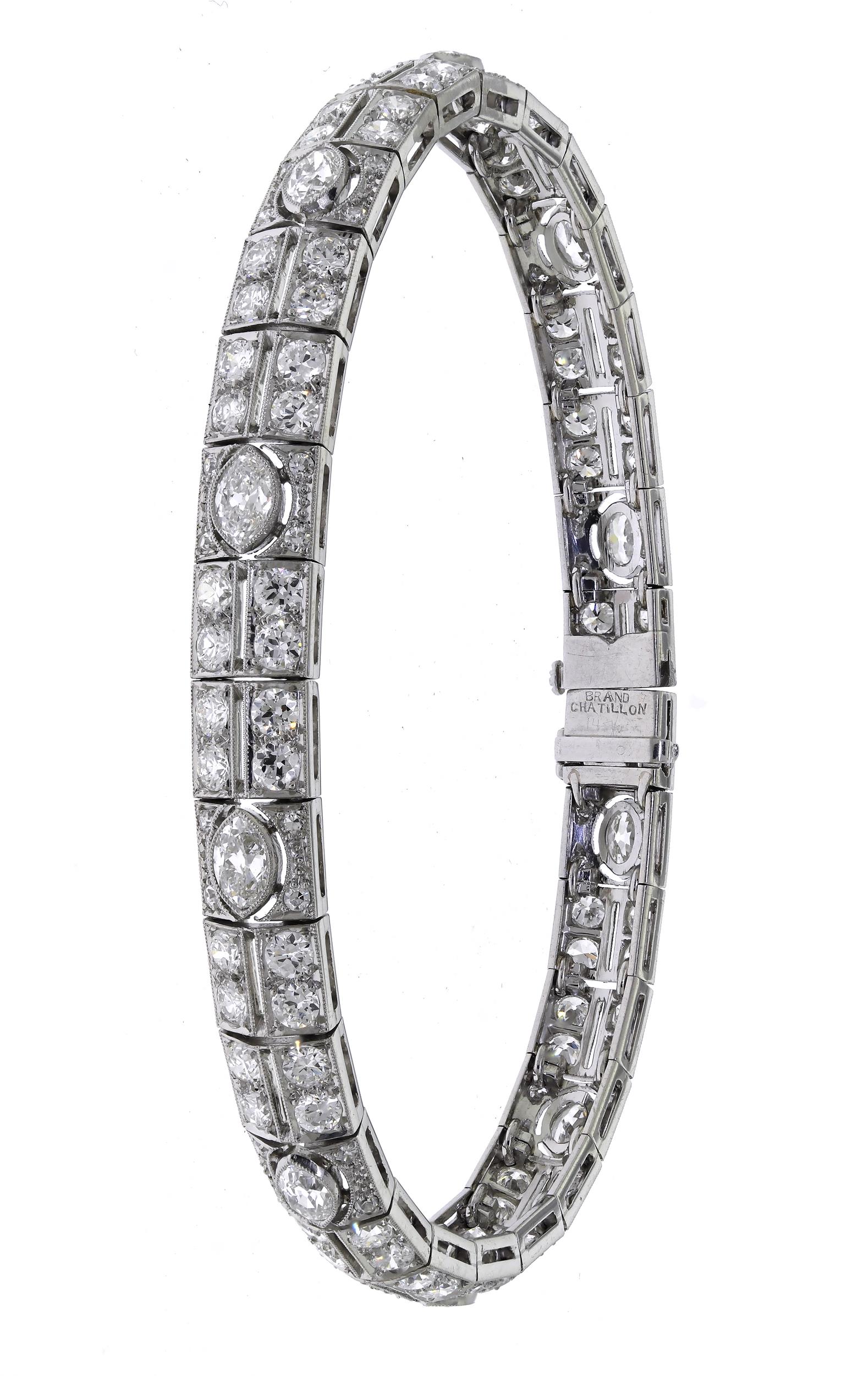 ART DECO PLATINUM & DIAMOND BRACELET.