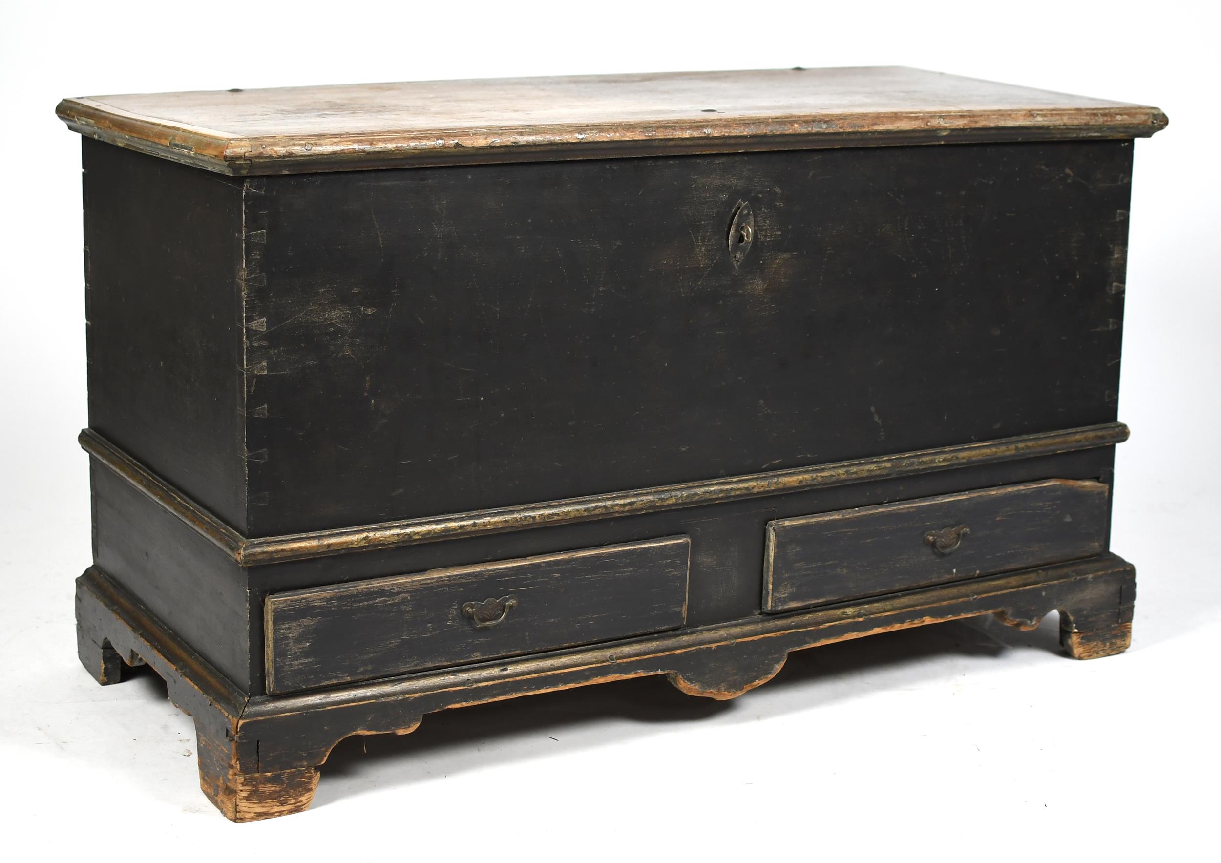 18TH C PA TWO DRAWER DOWER CHEST  3b03d2
