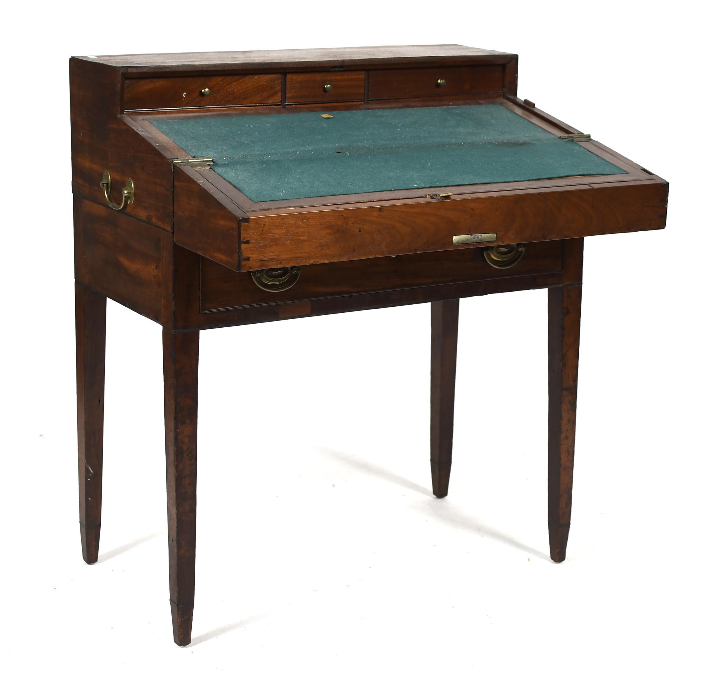 FEDERAL BOSTON MAHOGANY BOX DESK ON