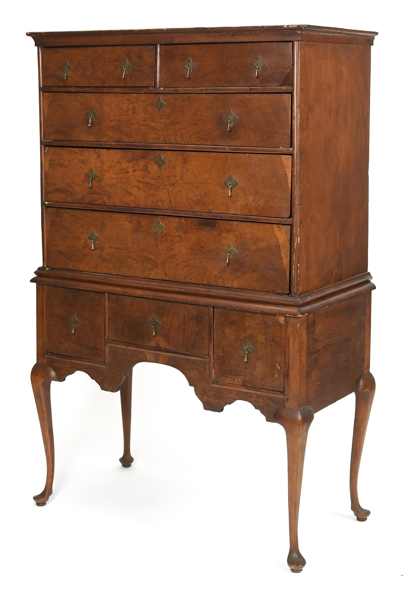 EARLY 18TH C. MA QUEEN ANNE HIGHBOY.