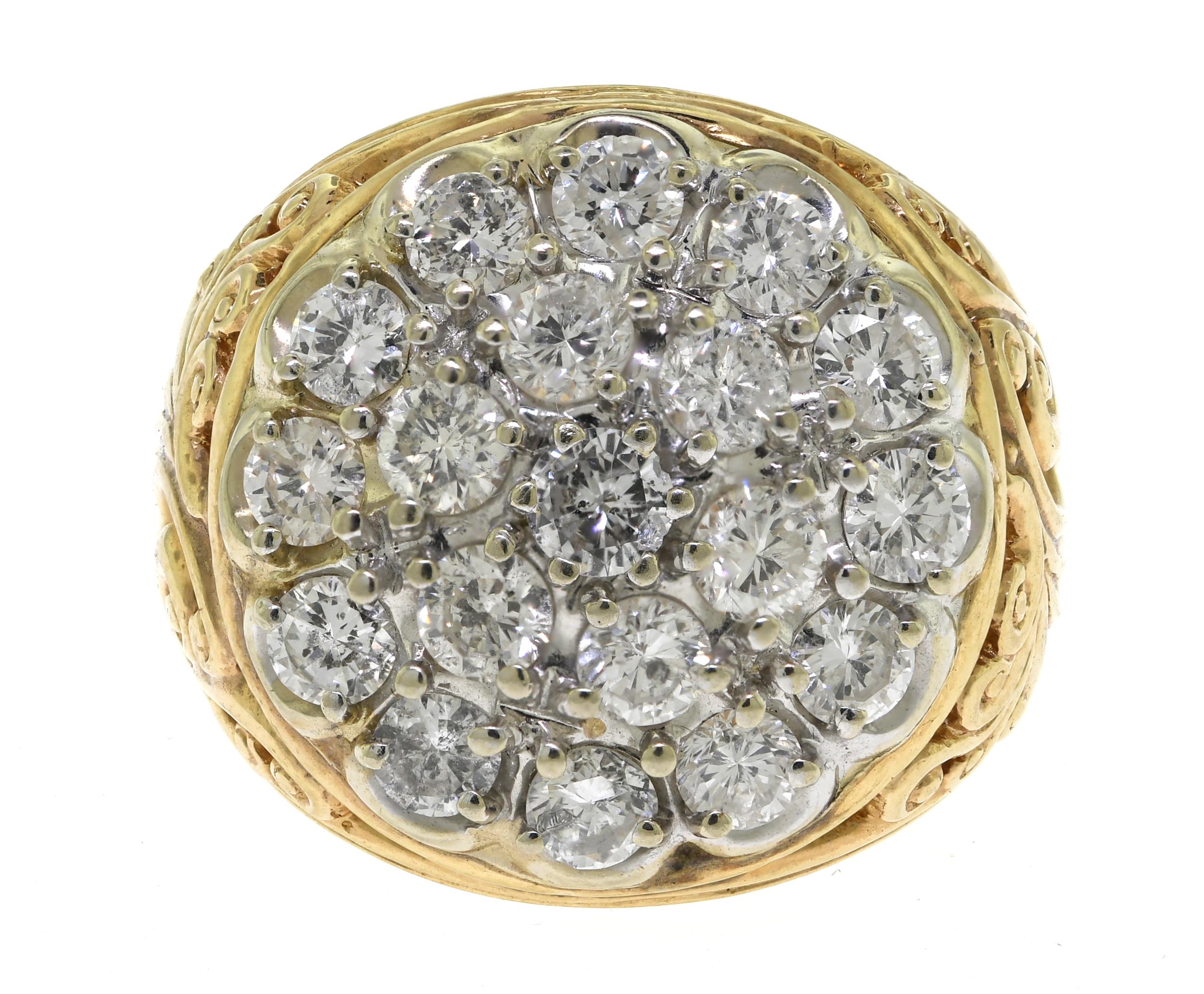 GENTS 14K GOLD 3 5 CT TW DIAMOND 3b03f5