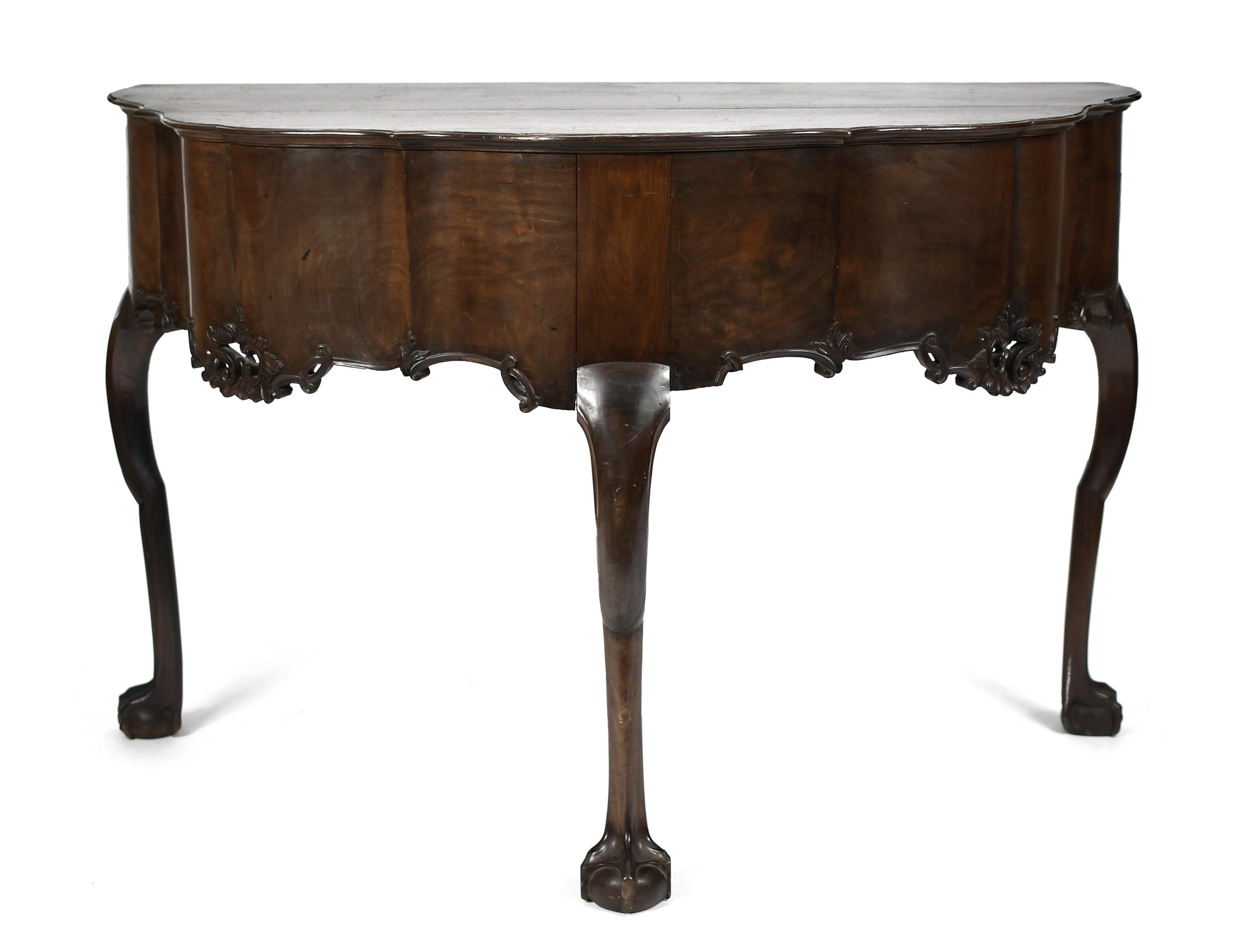 RARE 18TH C. IRISH MAHOGANY PIER TABLE.