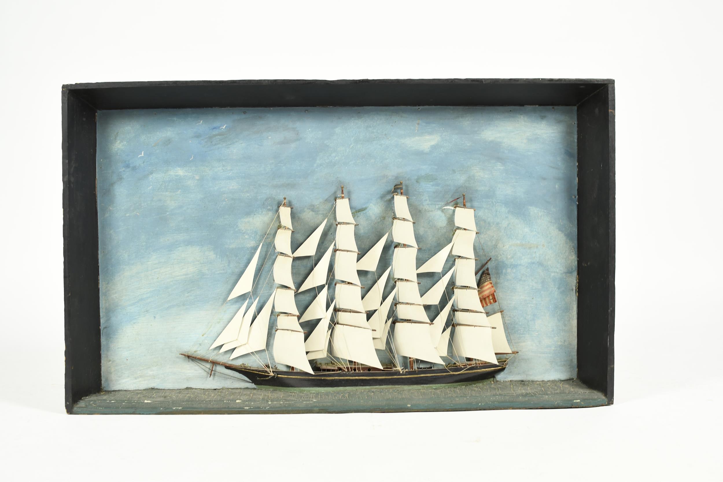 19TH C. SHIP DIORAMA. An antique