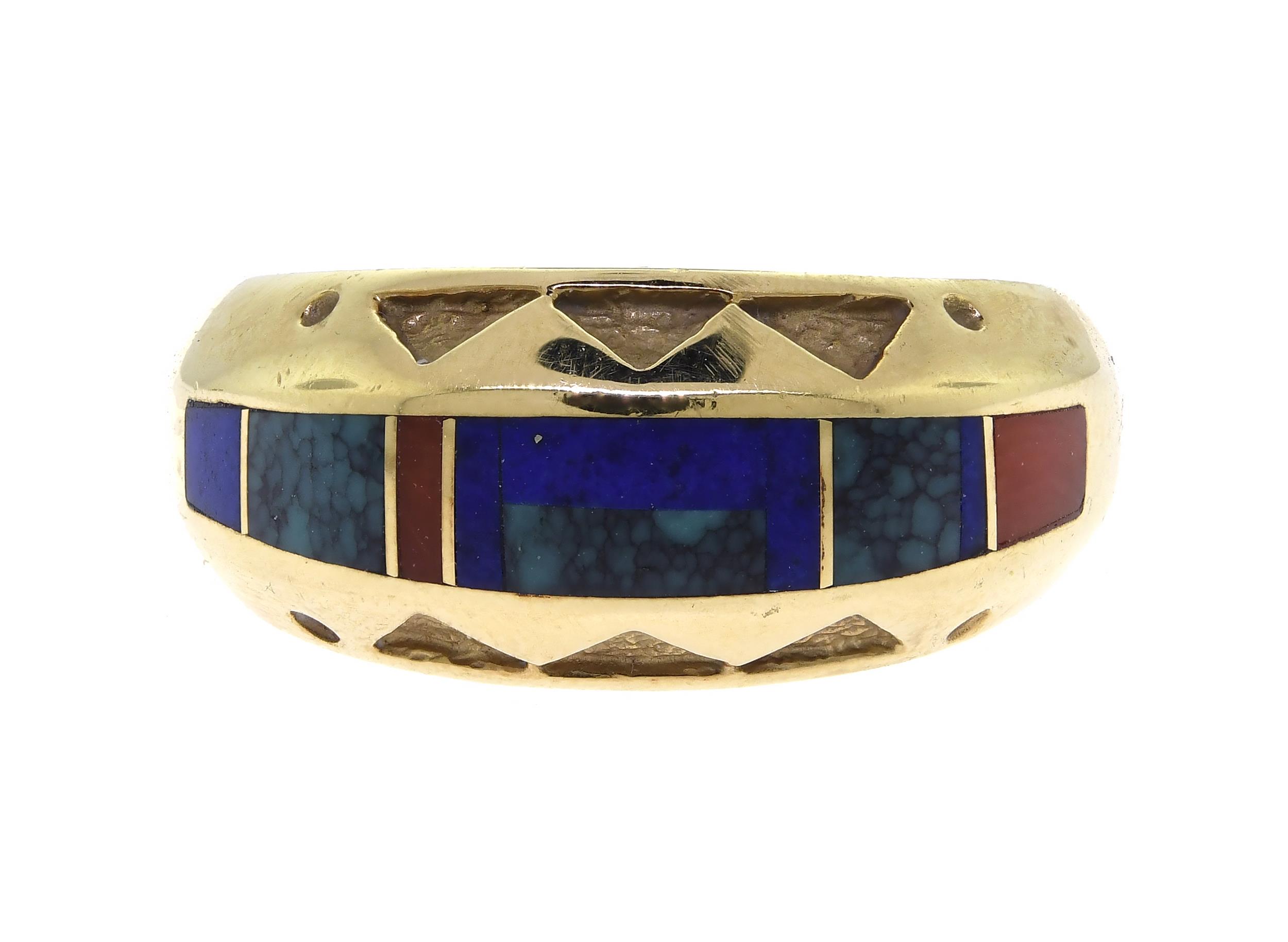 NAVAJO RAY TRACEY 14K GOLD INLAY 3b0456