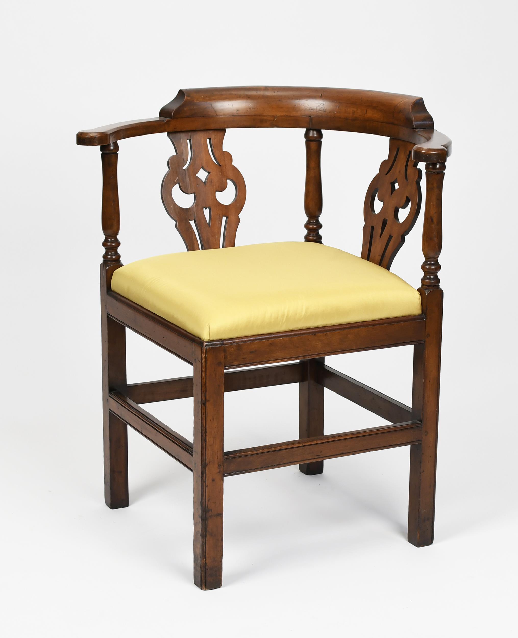 18TH C. CT CHIPPENDALE CORNER CHAIR.