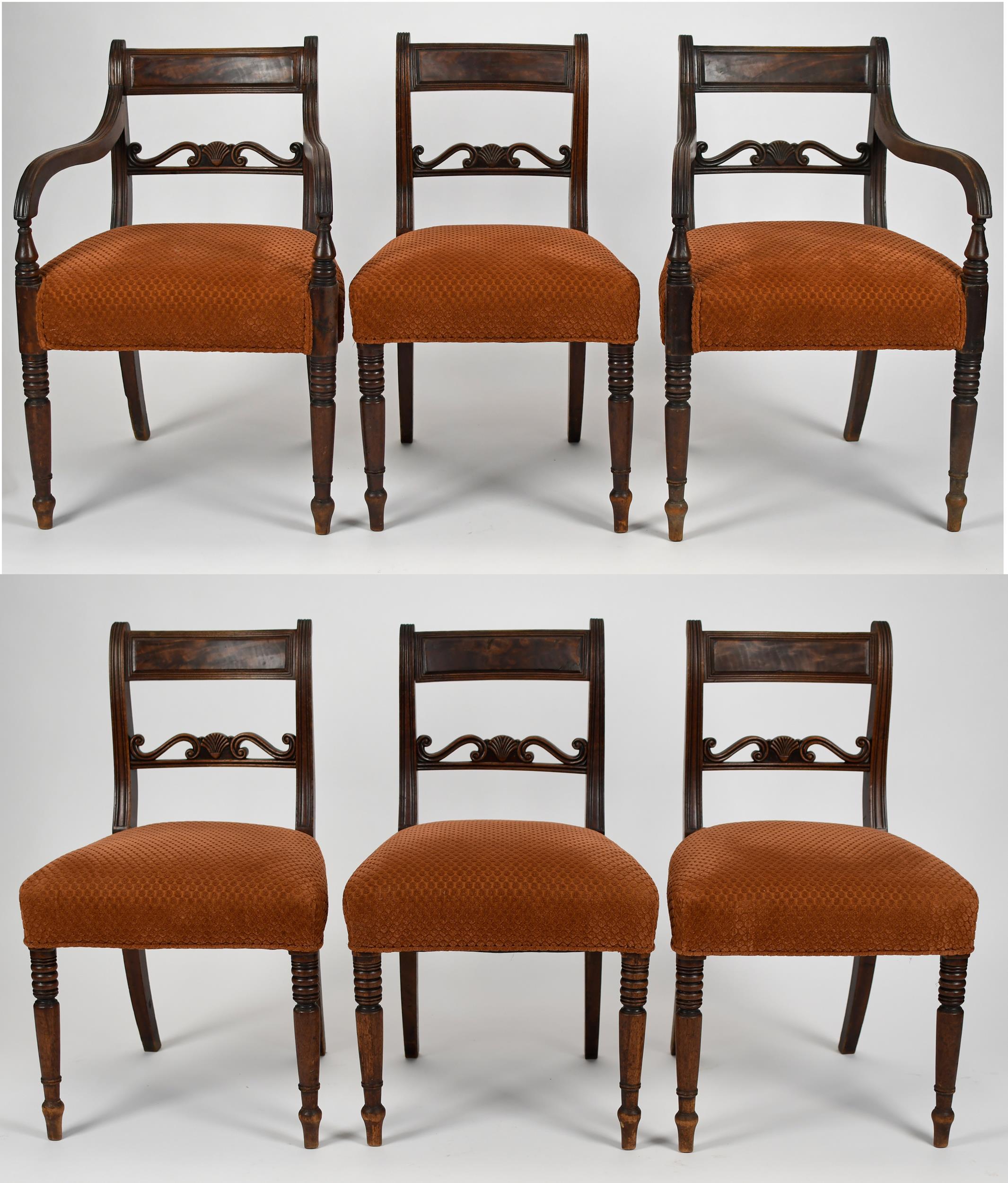 SET OF SIX 19TH C REGENCY DINING 3b048b