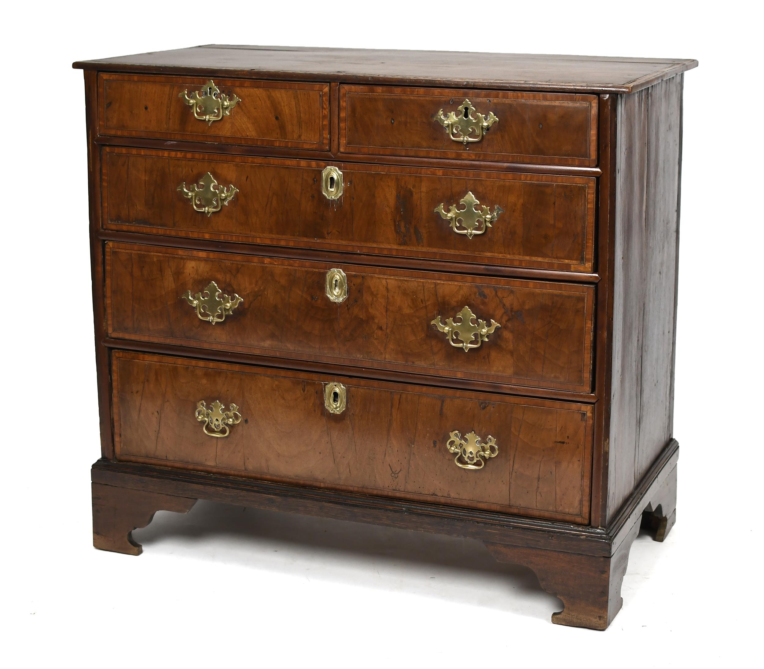 18TH C ENGLISH WALNUT CHEST OF 3b04e5