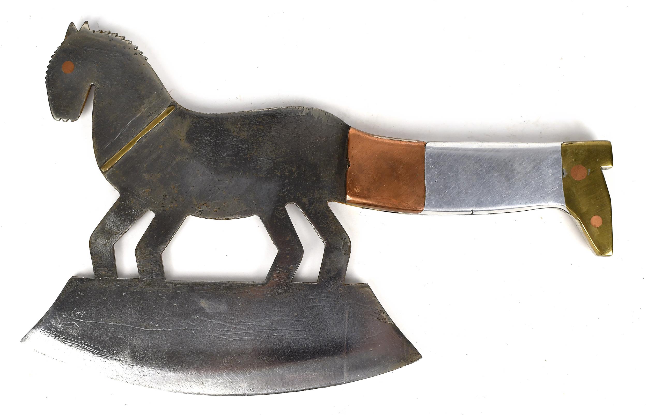 19TH C. FRENCH HORSE FORM FOOD CHOPPER.