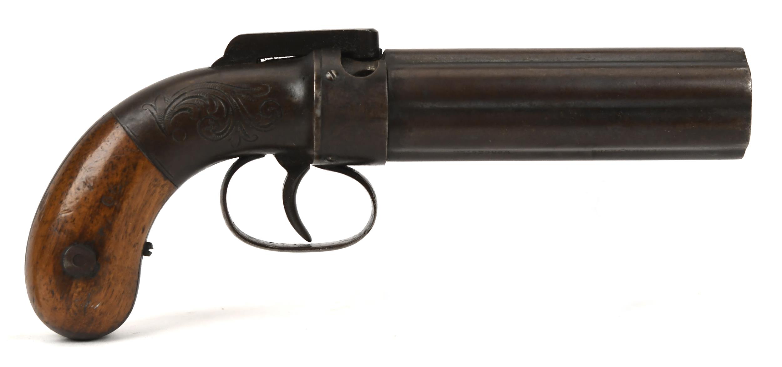 19TH C. ALLEN & THURBER PEPPER BOX PISTOL.