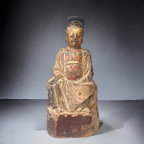 A CHINESE POLYCHROME PAINTED WOODEN 3b05f7