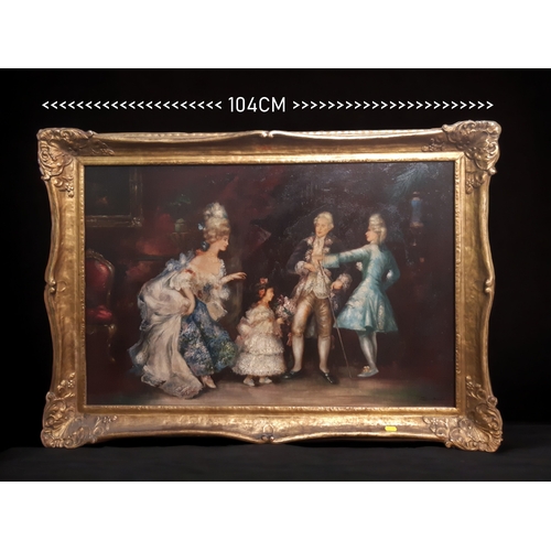 A LARGE GILT FRAMED OIL ON CANVAS  3b0616