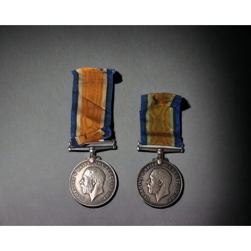 TWO WWI GEORGE V BRITISH WAR MEDALS.