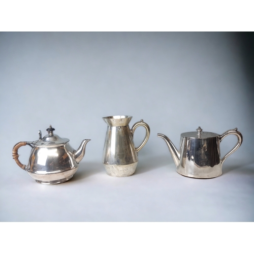 TWO 19TH CENTURY SILVER PLATE TEAPOTS