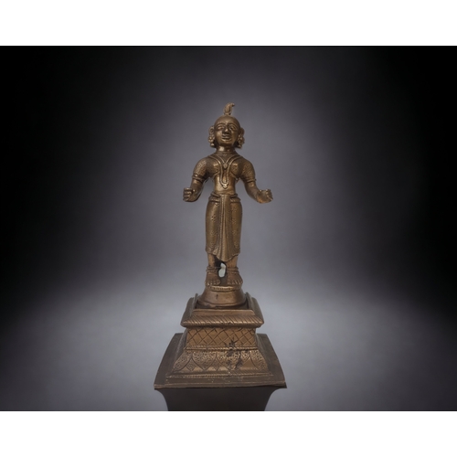 INDIAN BRONZE FIGURE OF GODDESS