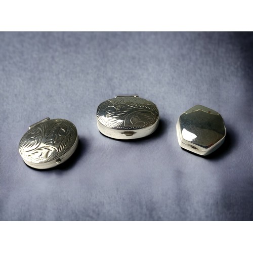 3 silver snuff or pill boxes 2 3b0707
