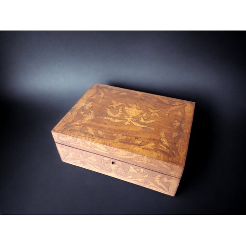 VICTORIAN INLAID SEWING BOX WITH 3b0712