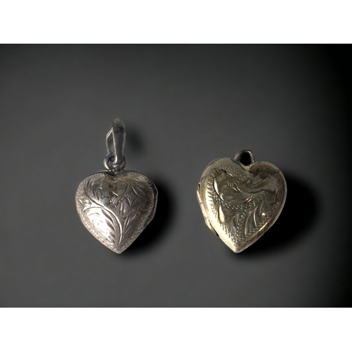 TWO STERLING SILVER HEART LOCKET 3b07dc