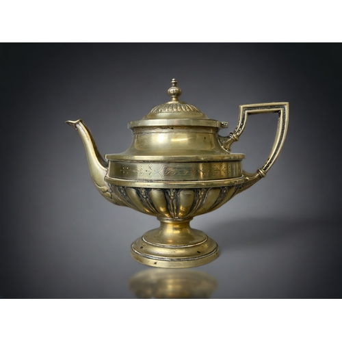 A WMF SILVER PLATE TEAPOT.ENGRAVED