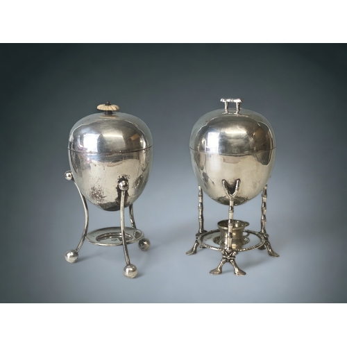 TWO VICTORIAN SILVER PLATE EGG