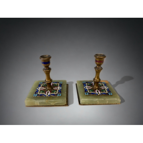 A PAIR OF 19th CENTURY CHAMPLEVE