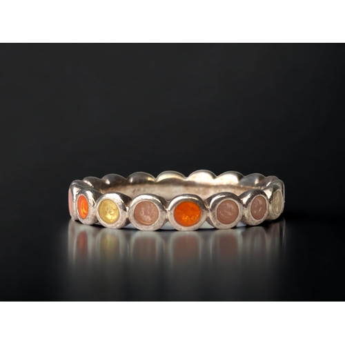 A LADIES STERLING SILVER MULTI COLOURED 3b0864