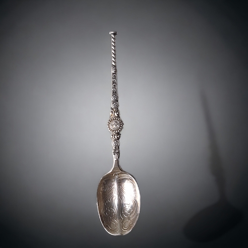 A STERLING SILVER SPOON.BY TURNER