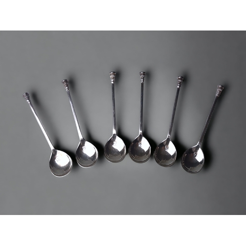 A SET OF SIX STERLING SILVER TEASPOONS BY 3b08cc