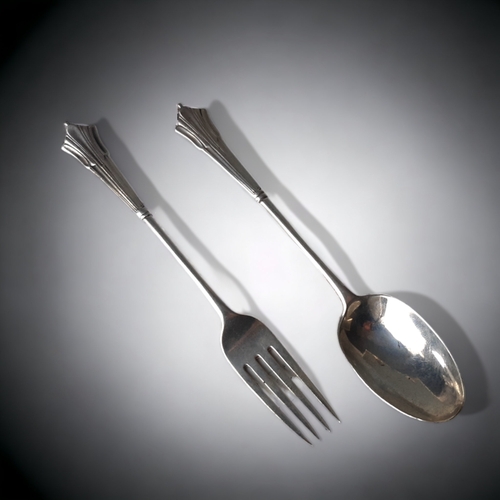A PAIR OF ART STERLING SILVER FORK