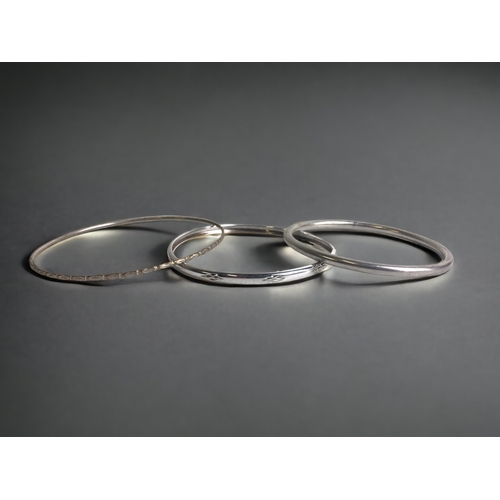 TWO STERLING LADIES SILVER BANGLES,