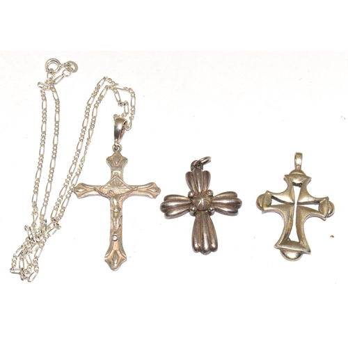 925 silver crucifix pendant necklace 3b0997