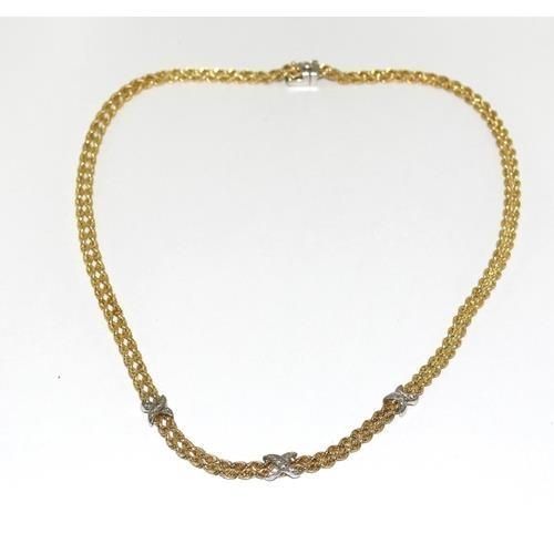 925 silver gilt fancy link necklace