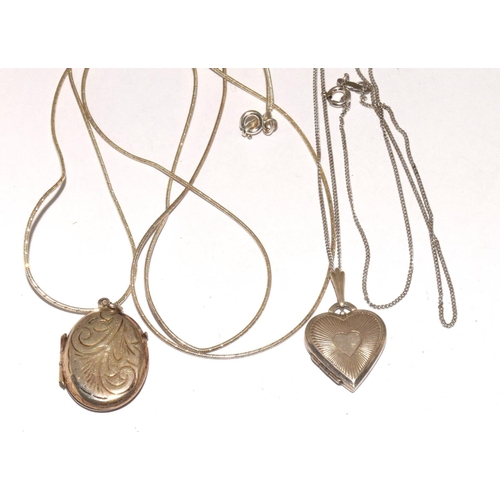 2 x 925 silver locket necklaces