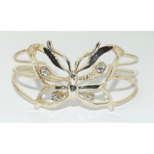 925 silver Butterfly bangle