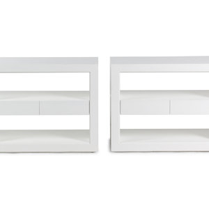 A Pair of Contemporary White Lacquer