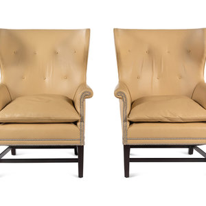 A Pair of Victoria Hagan Leather-Upholstered