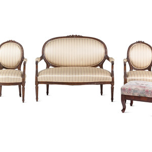 A Louis XVI Style Three Piece Seating 3b09fc