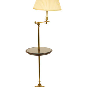 A Brass Floor Lamp with Mahogany 3b0a18