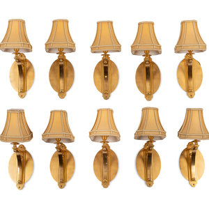 A Set of Ten Brass Single Light 3b0a13