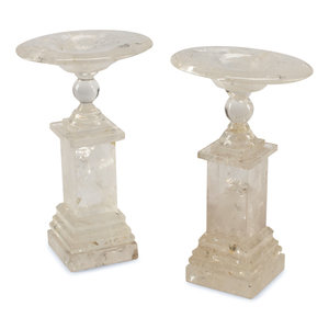 A Pair of Rock Crystal Tazza Ornaments
20th