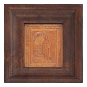 A Carved Wooden Panel depicting 3b0a34