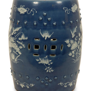 A Chinese Blue Glazed Garden Stool
20th