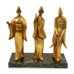Three Japanese Brass Figures of 3b0a8b