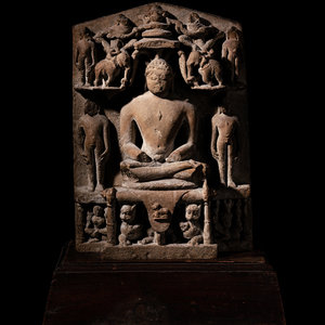 An Indian Red Sandstone Stele of